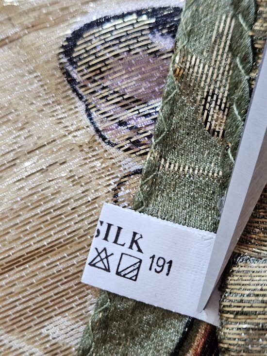 Unbranded Silk Scarf Womens 31 x 32 Inches Multicolor Gold Floral Feathers Print - Picture 12 of 15